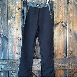 Marc New York Faux Leather Trim Pants 4 Black High Rise Ankle Length‎ Trousers